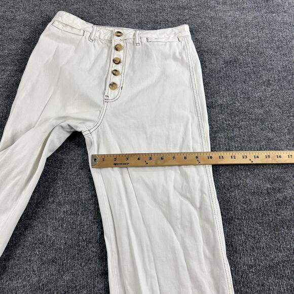 Reformation Jeans Womens 27 Lexi High Rise Wide Leg Ivory Button Fly Casual Chic - Picture 14 of 16